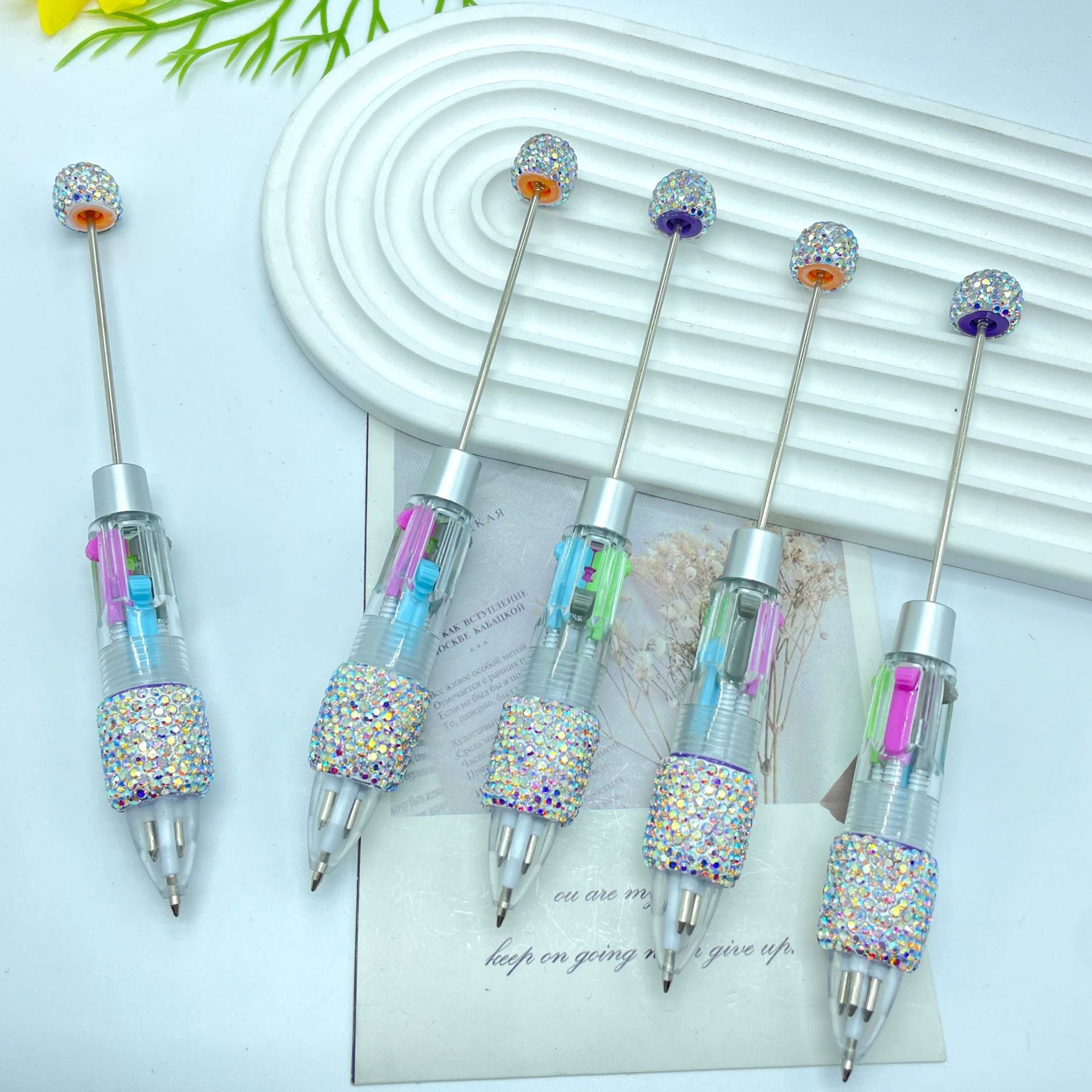 10 pce Wholesale beadable pens Full diamond multi-color